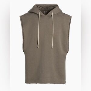 Rick Owen’s sleeveless cotton French terry hoodie size small